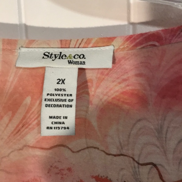 Style&co. 2X floral&sequin design w/ Asymmetrical - Picture 2 of 5